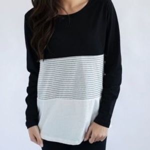 Nursing Queen Black Colorblock Nursing Top